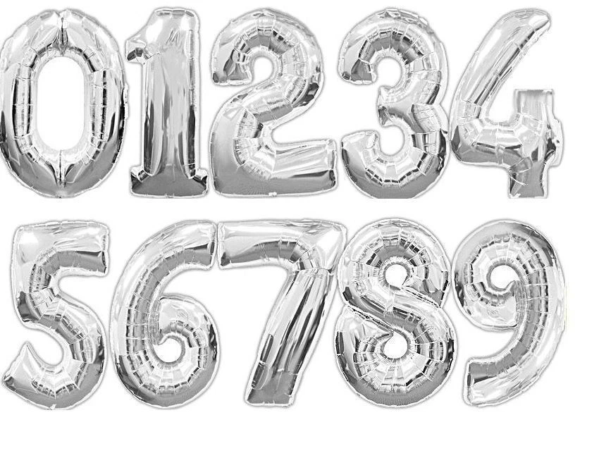 PALLONCINI MYLAR NUMERI DA 36 CM VARI COLORI - Immagine 1 di 4