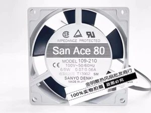 1 PIEZA Sanyo 8CM 109-210 100V 6/5W marco de aluminio gabinete ventilador de refrigeración de CA 8020 - Imagen 1 de 2