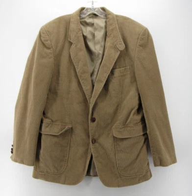 Blazer Jordache Hombres 44 L Marrón Pana Chaqueta Campo Oeste Exterior Safari Años 90 Foto 1 de 4