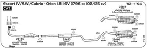 MARMITTA POSTERIORE PER FORD Escort IV 1.8i 16V/Cabrio/S.W. 1796 cc 102/126 cv C - Imagen 1 de 1
