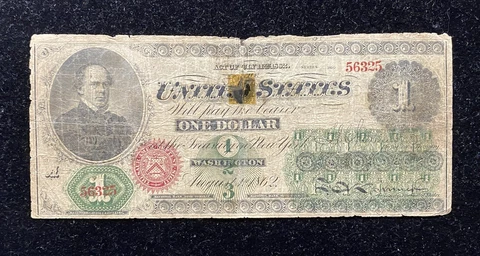 1862 $1 Legal Tender Cover