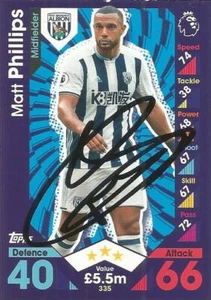 MATT PHILLIPS SIGNED WEST BROM 2016/2017 MATCH ATTAX TRADING CARD+COA - Picture 1 of 1