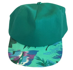 CAPPELLO BERRETTO SNAPBACK HAWAIANO SAN SUN VERDE ACQUA TROPICALE FLOREALE TRUCKER SURF SPIAGGIA - Foto 1 di 15