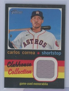 2020 TOPPS HERITAGE HIGH NUMBER CLUBHOUSE COLLECTION RELIC #CCR-CC CARLOS CORREA