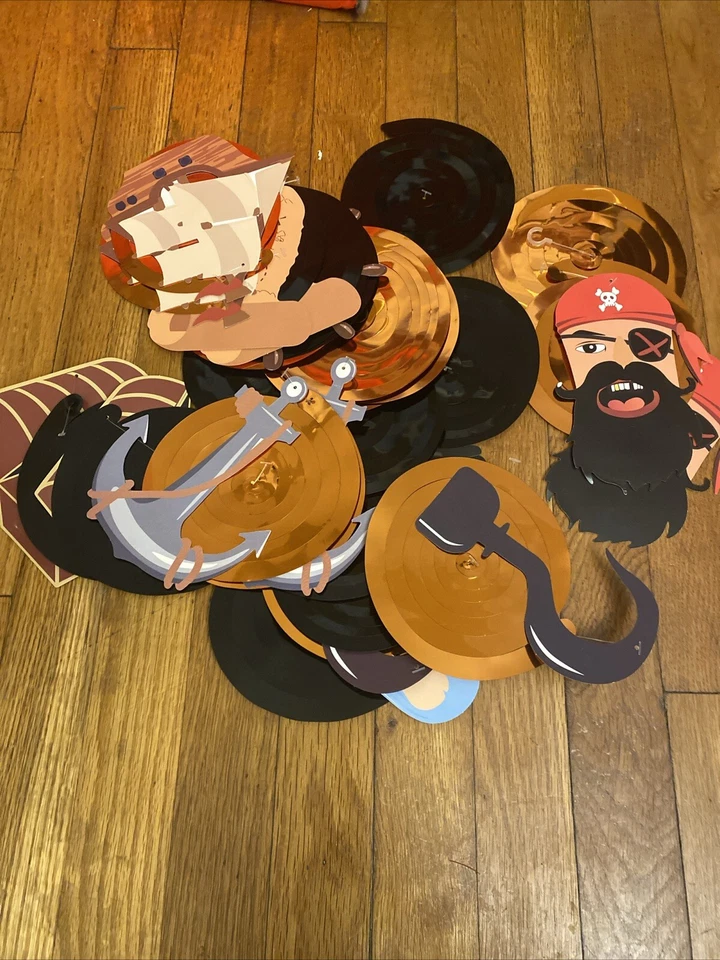 Pirate's Kids Birthday Party Hanging Swirl Decorations - Image 1 of 1