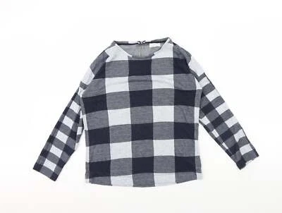 NEXT Womens Black Check Polyester Blend Jumper Size 6 - Image 1 of 4