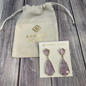 KENDRA SCOTT "Carey" Dangle Post Earrings Gemstone Amethyst Earrings w/Pouch - Picture 1 of 1