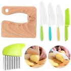 6-16pcs Wooden Knife Set Montessori Safe Kitchen Cooking Tools For Kids Toddlers