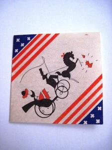 Vintage Art Deco Bridge Tally w/ Horse & Carriage In Silhouette w/ Girl In Red * - Picture 1 of 3