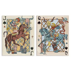 Stupell Industries Western Cowgirl Playing Cards 2pc Canvas Wall Art Set Desi... - Picture 1 of 7