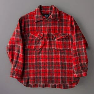 Vintage Mountaineer Shirt OS rot Wolle 1/2 Zip Pullover 80er Standfast Outerwear - Bild 1 von 8