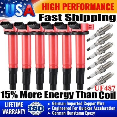 6X Spark Plugs and ignition Coils For Toyota sienna Avalon Camry 4Runner UF487 - Image 1 of 4