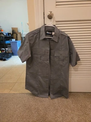 Camisa para hombre Blauer 8713 manga corta mezcla de algodón gris Ranger, mediana 15-15,5 Foto 1 de 4