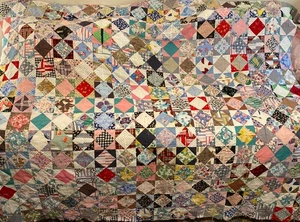 Vintage Quilt TOPPER-Festive Colors And FeedSack Patterns-72”x66”-By Hand-EXC - Picture 1 of 12