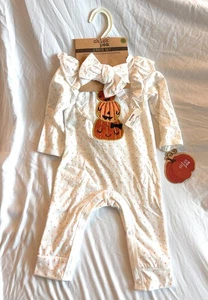 Kichererbse Baby Mädchen 2-teiliges Halloween Herbst Outfit - Body und Stirnband (0-3 - Bild 1 von 2