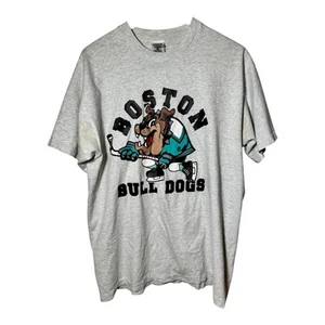 Vintage 90’s Boston Bulldogs Hockey Salem MA Fruit Of The Loom Gray Tshirt XL - Bild 1 von 6