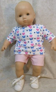 Doll Clothes Baby Girl 15" in Bitty Shorts Hearts Pink Butterfly Made-in-America - Picture 1 of 1