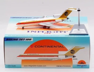Inflight IF721CO1219 Continental Airlines 727-100 N40490 Diecast 1/200 Jet Model - Image 1 of 4