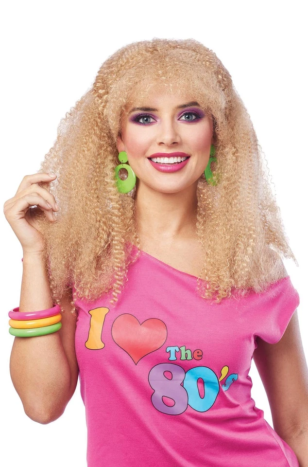 Adult 80's Crimped Blonde Wig for Costume