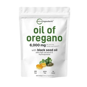 Oil of Oregano 6000mg 300 Softgels Capsules Black See d Oil Immune Antioxidant - Picture 1 of 11