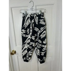 Nike Logo Youth Medium Sweatpants Black and White - Picture 1 of 3