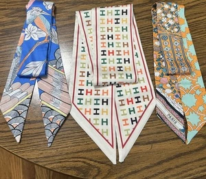 Vintage Silk Scarf Bags for Women Handbag Scarfs Band Hair Neck Scarves Fashion - Picture 1 of 10
