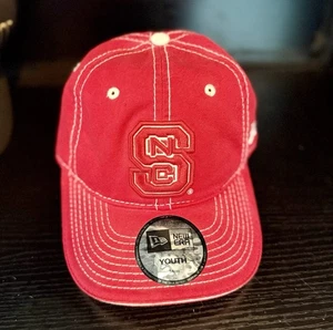 New Era 5950 NC State Wolfpack Red & White  Youth Size Stretch Fit Hat Cap - Picture 1 of 5