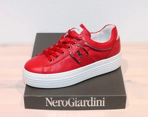 % RESTPAARE SONDERVERKAUF % NERO GIARDINI Leder Sneaker Italien Rot Neu! Gr. 39 - Bild 1 von 9