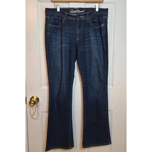 Old Navy The Sweetheart Dark Acid Wash Denim Mid Rise Bootcut Jeans Size 8 Short - Picture 1 of 12