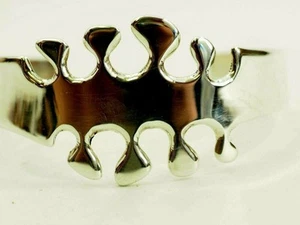 Vintage Taxco Modernist Mid Century Cuff Bracelet Sterling Silver TT-13 - Picture 1 of 10