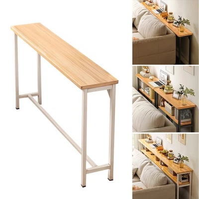 Console Table Rustic Slim Table Hallway Side Table Free Standing 80*20*75cm - Image 1 of 4