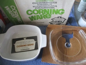 NOS new Vintage Corning Ware 1-Quart Sauce Pan with Glass Lid Boxed Collectible - Picture 1 of 2