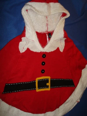 Poncho de Natal de malha com capuz do Papai Noel - AMOR POR DESIGN - Capa suéter de Natal tamanho G - Imagem 1 de 3