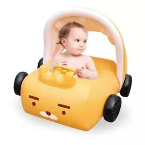 Flotador inflable para piscina para bebés con dosel desmontable, bebés pequeños - amarillo - Imagen 1 de 6