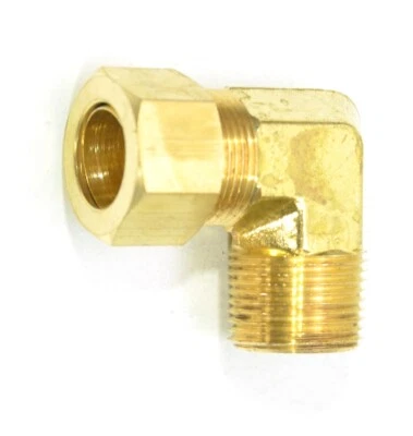 3/4" Tube OD Compression x 3/4" Male Npt Elbow Fitting Adapter Gas Water HVAC - Image 1 of 4