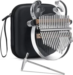 Reindeer Kalimba Thumb Piano 17 Keys Engraved Crystal Acrylic Kalimba Clear - Picture 1 of 8