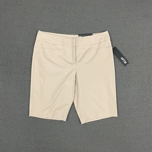 Apt. 9 Bermuda Shorts Womens Size 4 Beige Cotton Blend Casual Mom - Picture 1 of 10