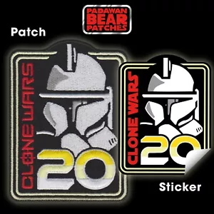 Star Wars CLONE WARS 20 aniversario colección vintage estilo colección conjunto de parches/pegatinas - Imagen 1 de 8