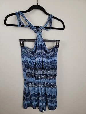 ELAN Beach Mujer Pantalones Cortos Mono Jumper Mameluco Talla M Azul Marino/Azul Claro BT3 Foto 1 de 4