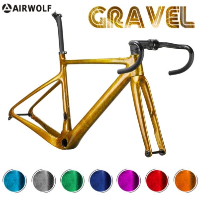 Gravel T1100 Carbon Frame Road Bike Frameset Crystal 700*40C Disc Brake - Bild 1 von 4