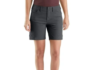 $85 Carhartt Women’s Force Madden Cargo Shorts 7” - Grey- Size 14 - New with tag - Picture 1 of 6