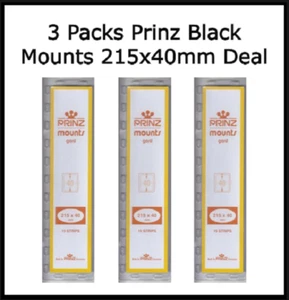 45 Prinz/Scott Stamp BLACK Mount Archival Quality 215mm x 40mm 3 Packs Deal NEW - Picture 1 of 6