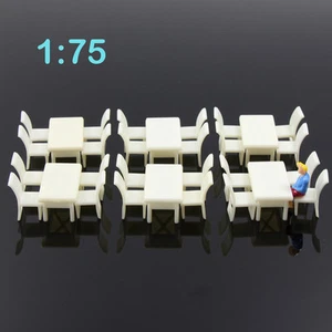 ZY02050 6 juegos OO HO Escala 1:75 Blanco cuadrado Mesa de comedor Silla Sofá Modelo - Imagen 1 de 4