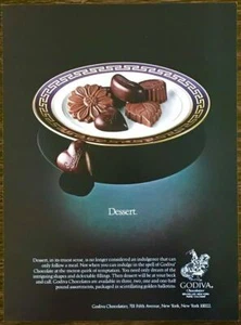 1982 Godiva Chocolates PRINT AD Dessert - Picture 1 of 1