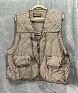 Remington Hunting Vest Men's XL VTG Game Bag Shooting Pocket Zip Front Tan Flaw - Picture 1 of 12