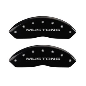 MGP Caliper Covers 10095SMG1BK Set of 4: Black Finish, Silver Mustang /GT (SN95) - Picture 1 of 6