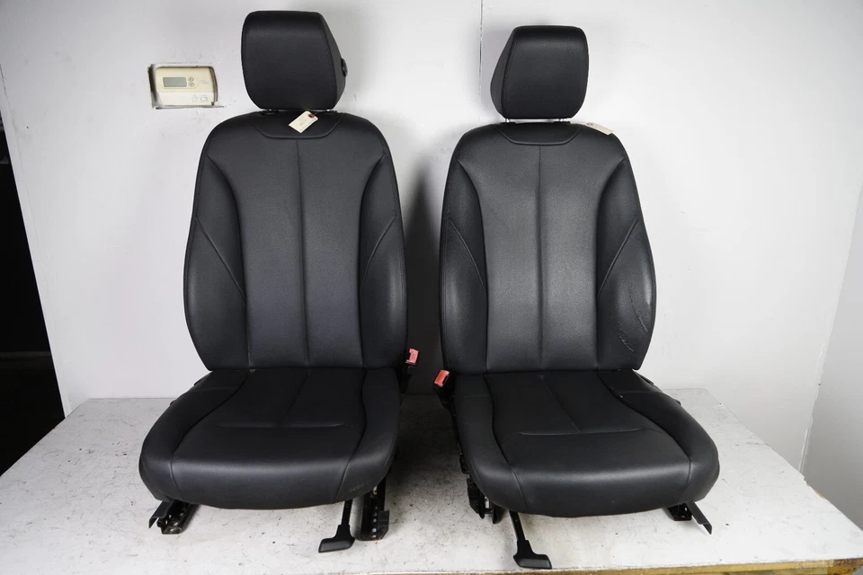12-18 BMW 320i 328i 335i F30 FRONT MANUAL SEATS PAIR SET BLACK DAKOTA — 第 1/4 张图片