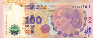 Argentina / Commemorative 100 Pesos ND. 2012 Suffix T Circulated Banknote Top5 - Picture 1 of 2