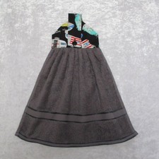 Jazberryz Caravans on Grey Kitchen Hanging Hand Towel Handmade Button Close