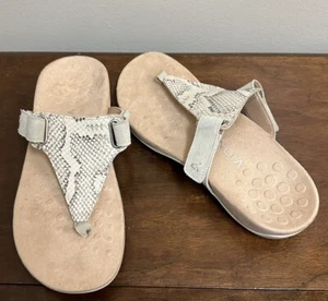 Vionic Wanda T-Riemen Sandale Flip Flop geprägtes Schlangenleder Print US Größe 8 EU 39 - Bild 1 von 11
